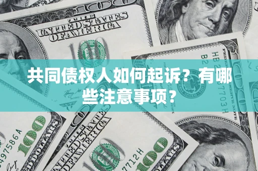 北京共同债权人如何起诉？有哪些注意事项？